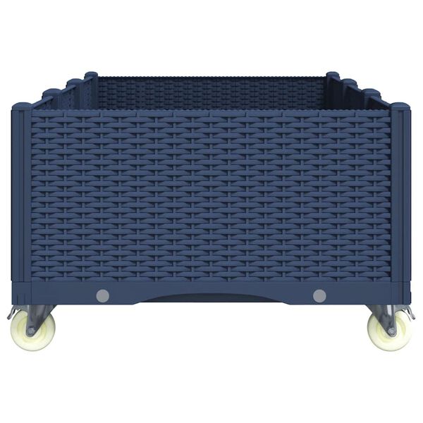 vidaXL Jardinieră de grădină cu picioare, albastru gri, 150x80x54 cm, PP