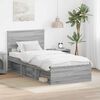 vidaXL Cadru de pat cu headboard Gri Sonoma 75 x 190 cm Lemn compozit