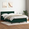vidaXL Pat box spring cu saltea, verde &icirc;nchis, 160x210 cm, catifea