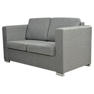 vidaXL Canapea cu 2 locuri, gri deschis, material textil