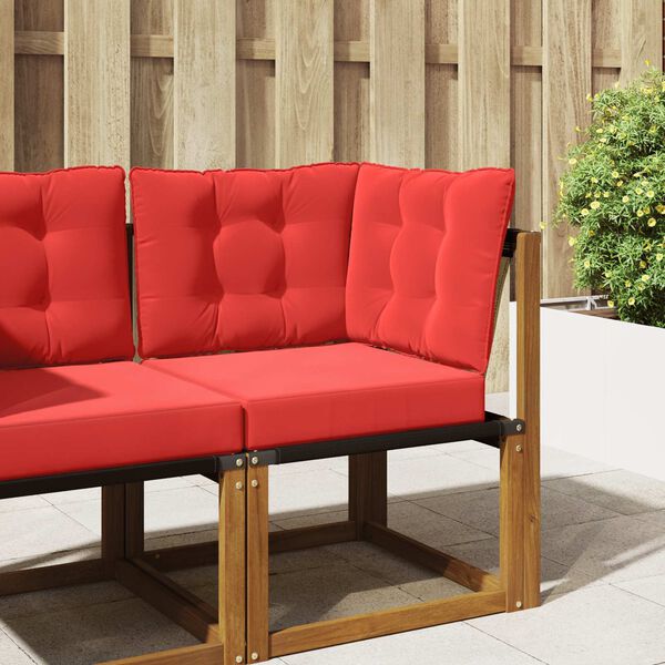 vidaXL Perna pentru canapea de exterior 3 pcs Roșu Poliester