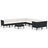 vidaXL Set mobilier de grădină cu perne, 11 piese, negru, poliratan