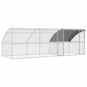 vidaXL Cușcă pentru pui cu 2 uși 3 buc. Argintiu 600x200x200cm