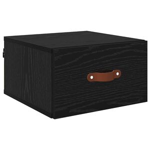 vidaXL Noptieră suspendată Stejar Negru 35 x 35 x 20 cm Lemn compozit