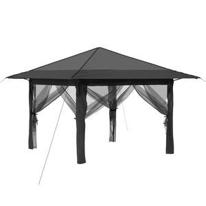 vidaXL Gazebo cu 4 Pereți Laterali 3,3 x 3,3 m Gri deschis și antracit