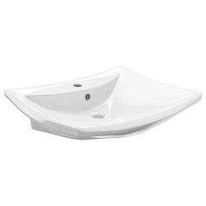 vidaXL Chiuvetă dreptunghiulară cu preaplin & gaură robinet, ceramică