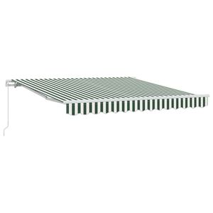 vidaXL Copertină retractabilă Verde și alb 300 x 250 x 165 cm