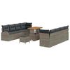 vidaXL Set de canapele pentru grădină cu pernă 11 pcs Gri
