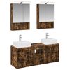 vidaXL Set dulap baie 5 buc. Stejar fumuriu Lemn prelucrat
