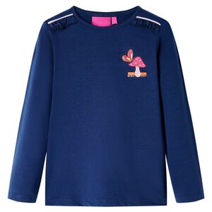 vidaXL Tricou cu m&acirc;neci lungi pentru copii, bleumarin, 104