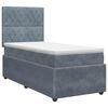vidaXL Pat boxspring cu saltea cu headboard Gri &icirc;nchis Unic Catifea