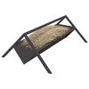 vidaXL Jgheab pentru hrănirea animalelor Negru 111 x 76 x 38 cm