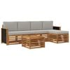 vidaXL Set de canapele de exterior 6 buc. Natural și gri deschis