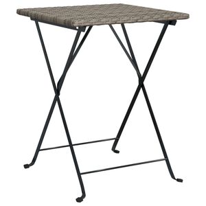 vidaXL Masă de bistro pliabilă, gri, 55x54x71 cm, poliratan
