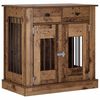 vidaXL Mobilă pentru cușcă de c&acirc;ine Lemn vechi 80 x 47,5 x 80 cm