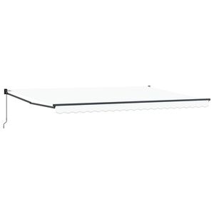 vidaXL Copertină Manual Alb 500 &times; 300 cm Poliester și metal