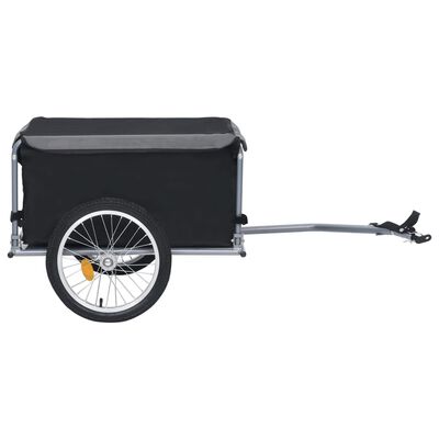 vidaXL Remorcă de bicicletă, negru și gri, 65 kg