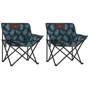vidaXL Scaune de camping cu buzunar, pliabile, 2 buc., model frunze