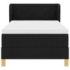 vidaXL Pat cu arcuri cu saltea cu headboard Negru 90 x 190 cm țesătură