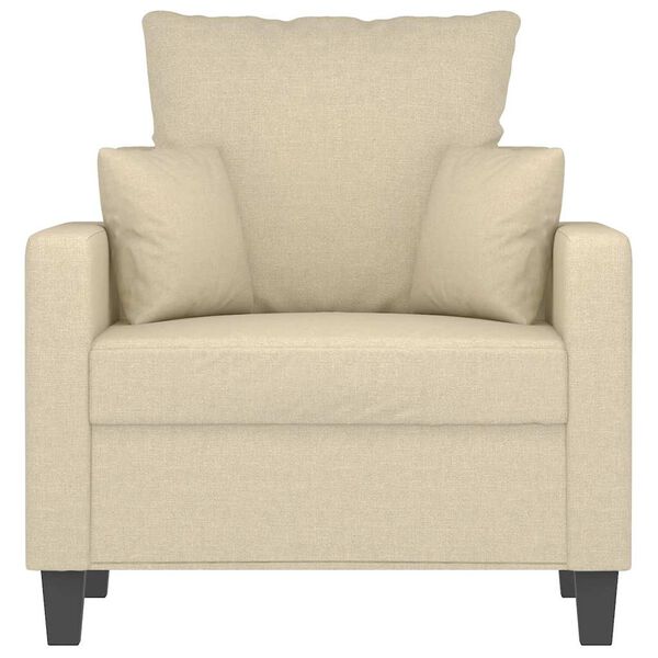 vidaXL Fotoliu canapea, crem, 60 cm, material textil