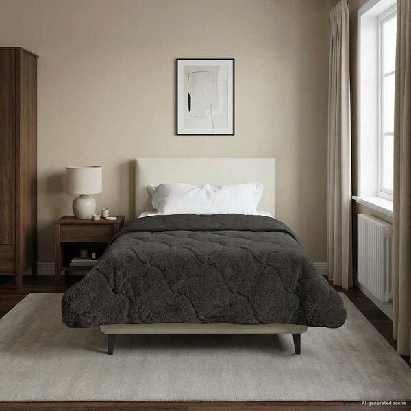 vidaXL Duvet complet pe tot parcursul anului Antracit 155 x 200 cm