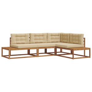 vidaXL Set de canapele de exterior Natural și Bej