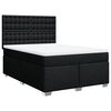 vidaXL Pat box spring cu saltea, negru, 140x190 cm, textil