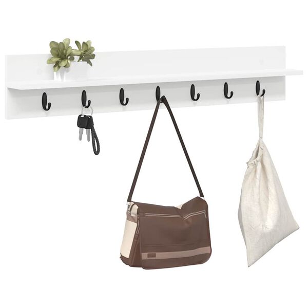 vidaXL Răcător de paltoane montat pe perete Alb 100 x 10,5 x 18 cm