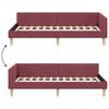 vidaXL Cadru de pat colțar cu headboard Roșu Vin 90 x 200 cm țesătură