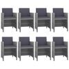 vidaXL Set mobilier de exterior cu perne, 9 piese, antracit, poliratan