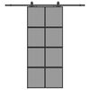 vidaXL Ușă glisantă cu set feronerie neagră 90x205cm sticlă securizată