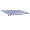 vidaXL Copertină retractabilă albastru/alb, 4,5x3 m, textil/aluminiu