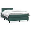 vidaXL Pat box spring cu saltea, verde &icirc;nchis, 120x220 cm, catifea
