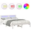 vidaXL Cadru de pat cu headboard Alb 135 x 190 cm Lemn de pin masiv