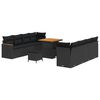vidaXL Set de canapele pentru grădină 11 pcs Negru poliratan