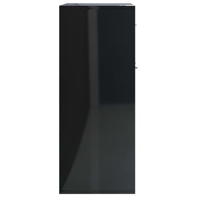 vidaXL Servantă, negru extralucios, 88x30x70 cm, PAL