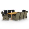 vidaXL Set mobilier de grădină, 9 piese, maro
