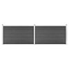 vidaXL Set de panouri de gard, negru, 353 x 105 cm, WPC