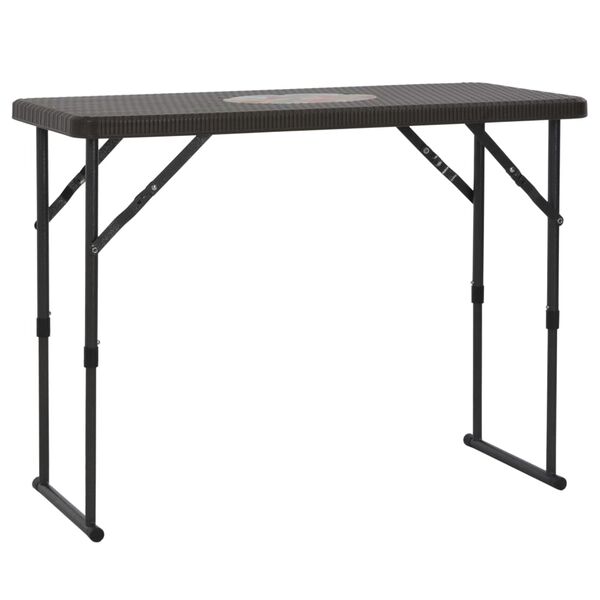 vidaXL Set mobilier de bistro pliabil 3 piese maro HDPE aspect ratan