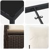 vidaXL Set de masă pentru grădină cu pernă 5 pcs Maro Rattan poli