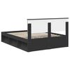 vidaXL Cadru de pat cu headboard Negru 160 x 200 cm Lemn compozit