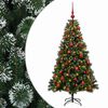 vidaXL Brad de Crăciun artificial cu globuri 120 cm 150 LED-uri