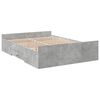 vidaXL Cadru de pat cu sertare, gri beton, 120x190 cm, lemn prelucrat