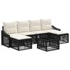 vidaXL Set de canapele pentru grădină 7 pcs Negru poliratan