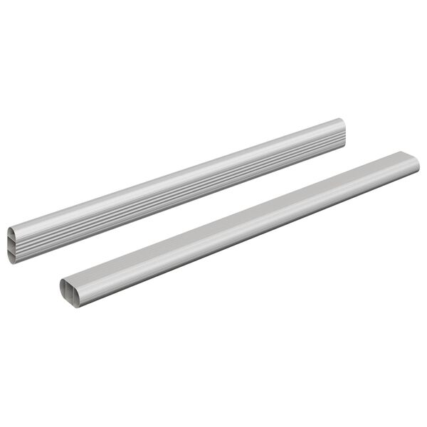 vidaXL Șină pentru dressing 2 pcs Argintiu 764 x 15 x 29 mm