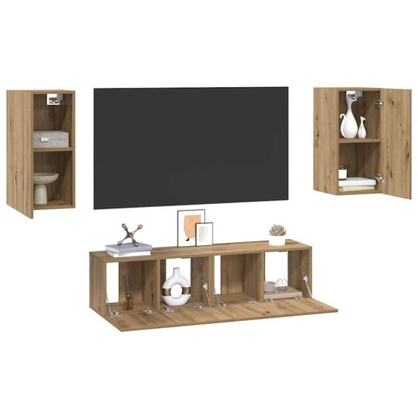 vidaXL Set comodă TV 4 pcs stejar artizanal 30.5 x 30 x 60 cm