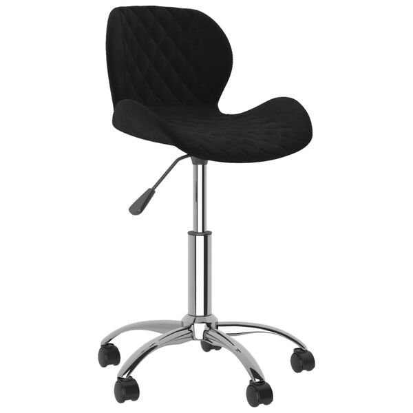 vidaXL Scaune de bucătărie pivotante, 2 buc., negru, catifea