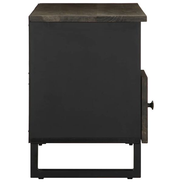 vidaXL Comodă TV, negru, 100x33x46 cm, lemn masiv de mango