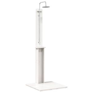 vidaXL Duș exterior Alb 75 x 76 x 217 cm Lemn masiv de pin
