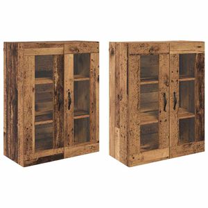 vidaXL Dulapuri de perete 2 pcs Lemn Vechi 69,5 x 34 x 90 cm